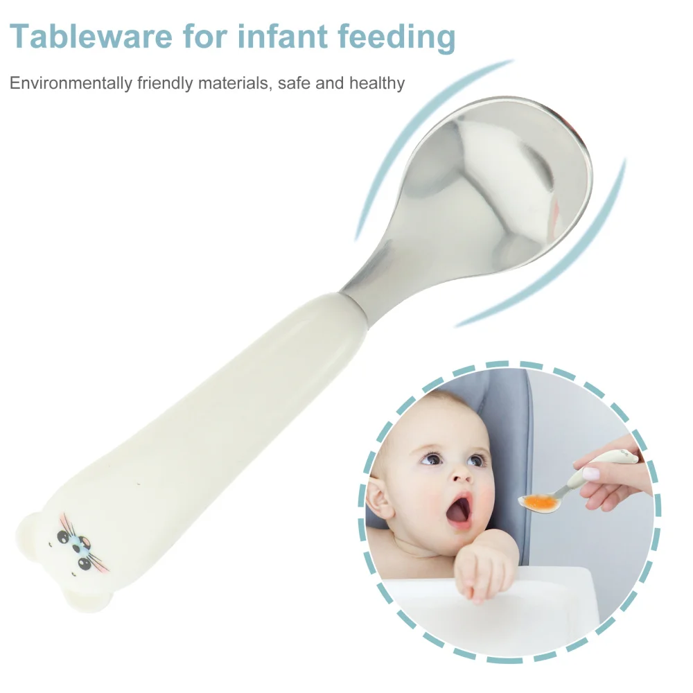 

1 Set Young Kids Tableware Spoon Fork Set Stainless Steel Baby Tableware Set