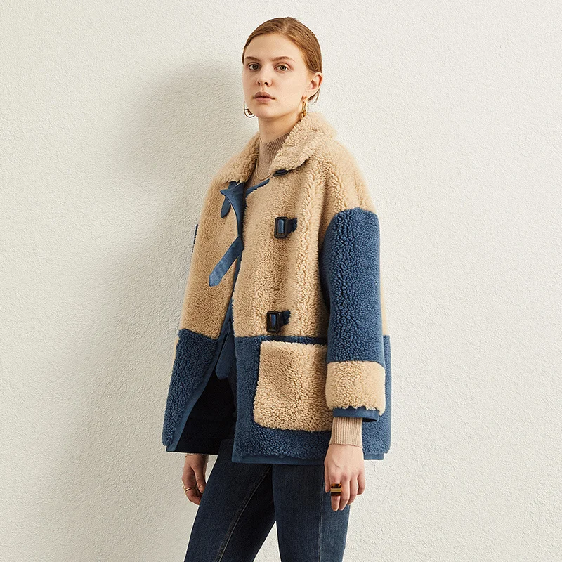 

Пальто для стрижки овечьей шерсти, Новинка осени и зимы 2021, короткое детское меховое интегрированное меховое пальто из овечьей шерсти