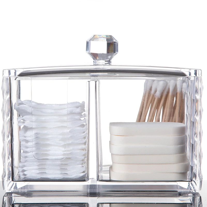 CSS акриловый Органайзер для макияжа коробка хранения ватных палочек
