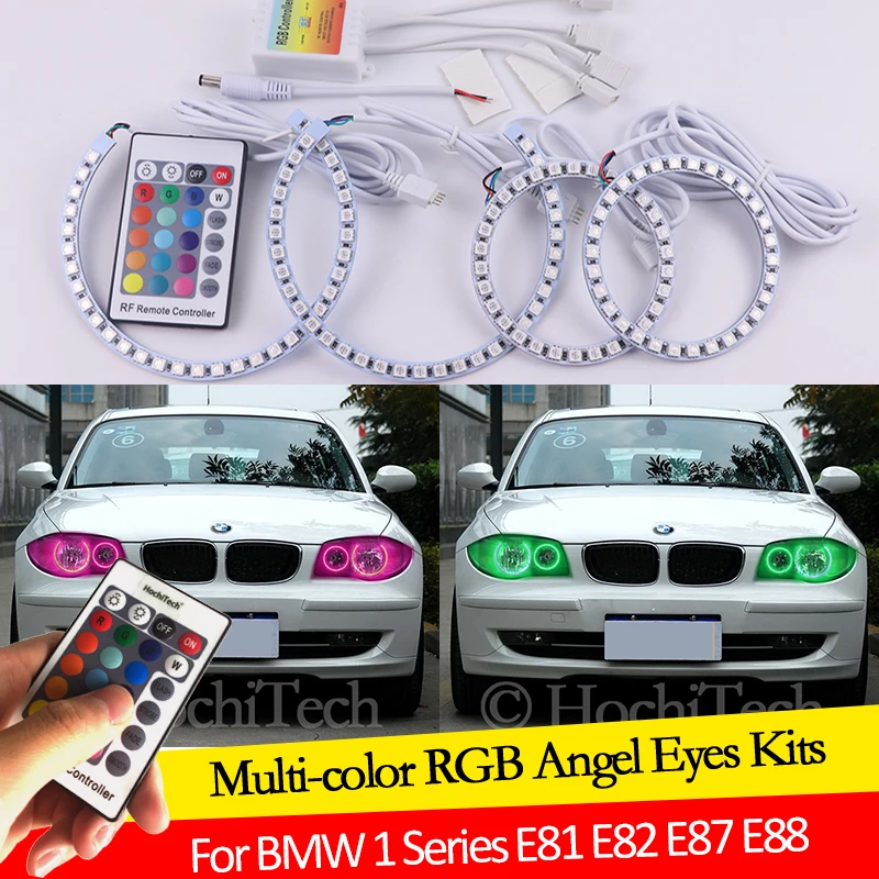 

Для BMW 1 серия E81 E82 E87 E88 галогенная фара 16 цветов RGB ангельские глазки фотокольца RF Беспроводное управление DRL