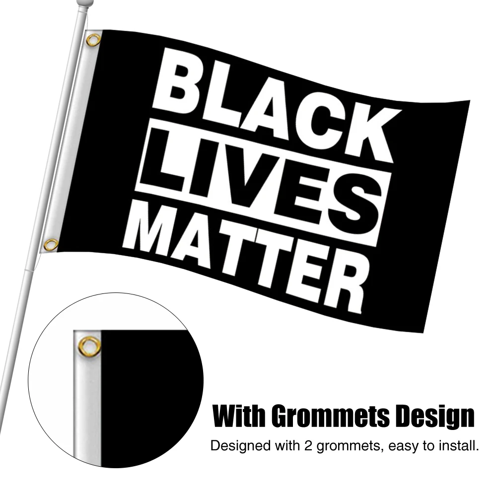 

With Grommets Multifunction Polyester Fabrics Waterproof Black Lives Matter Banner Party Supplies Letters Print Foldable Street
