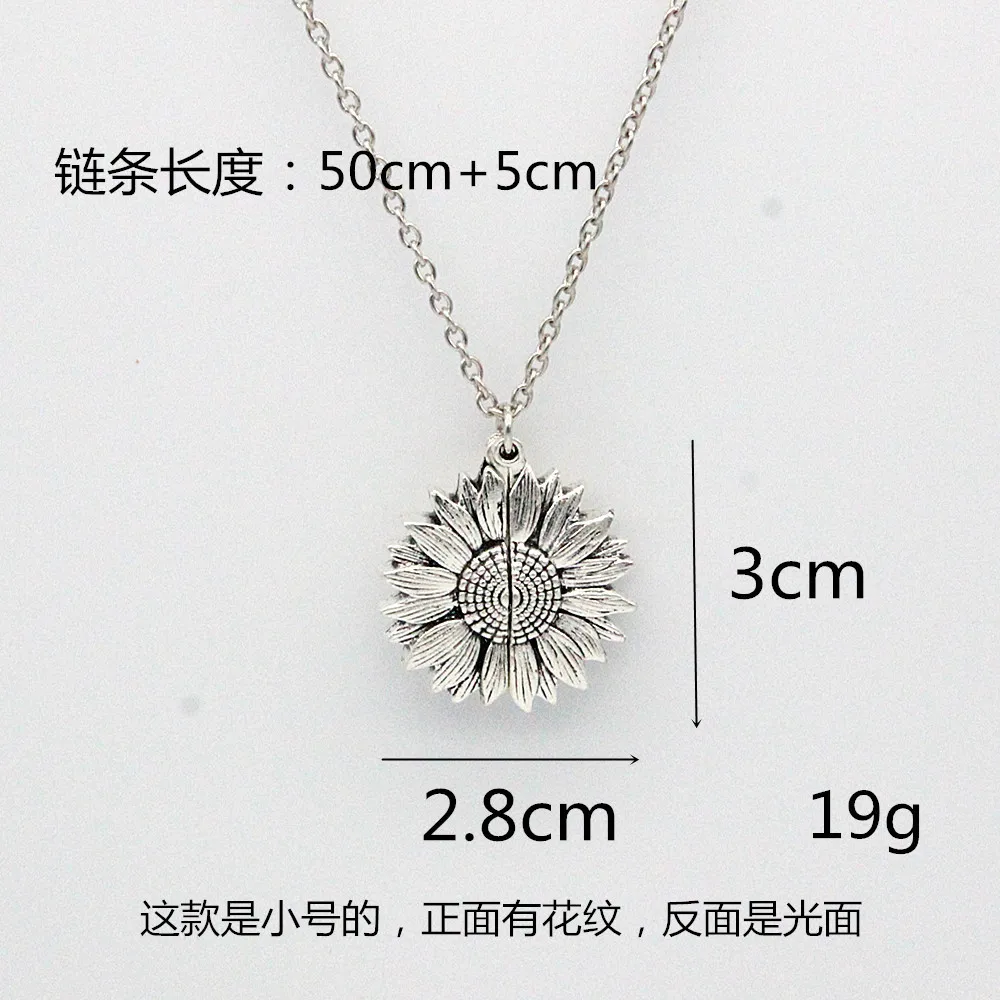 

New Arrival European and American jewelry You are my sunshine Necklace For Women Gold Open Locket Sunflower Pendant Necklace
