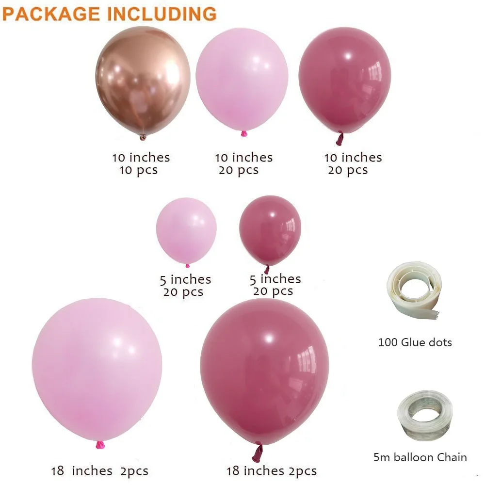 96 шт. розовый шар гирлянда арочный комплект латексные воздушные шары пакет для Baby