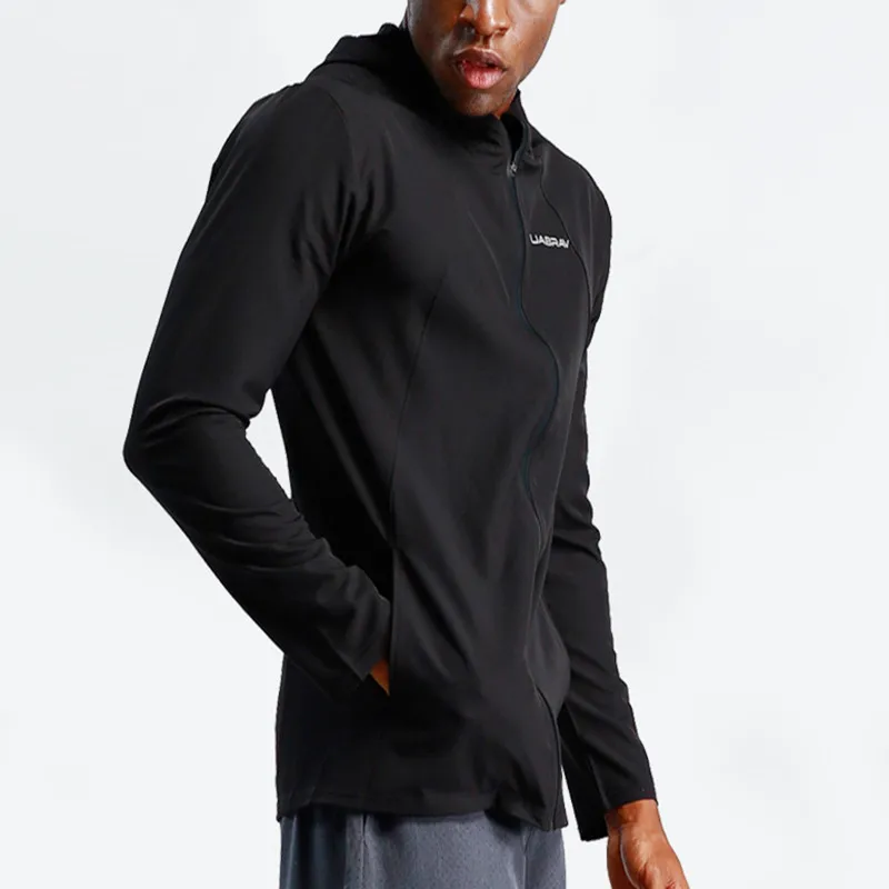 Мужские куртки с длинным рукавом и капюшоном тренировочные рубашки для бега