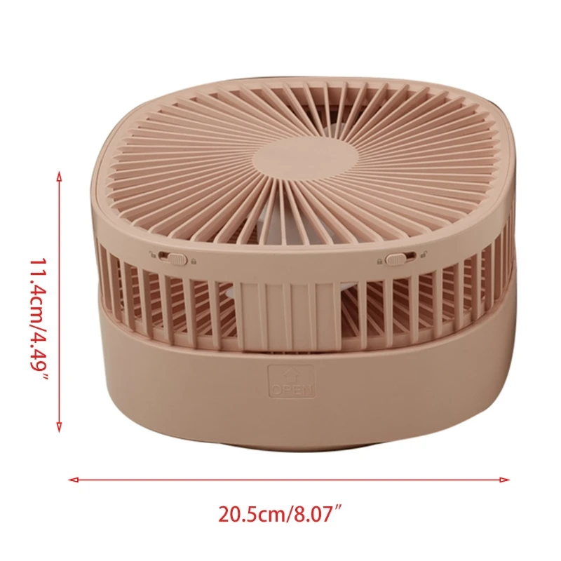 

Portable Pedestal Fan 4 Speed Quiet with Timer and Adjustable Height Built In Usb Rechargeable Battery Multiple Use