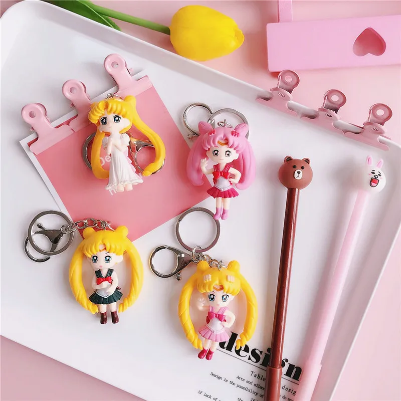 Мультфильм Сейлор брелок луна подвеска на рюкзак автомобиль ключ Шарм 3D Аниме