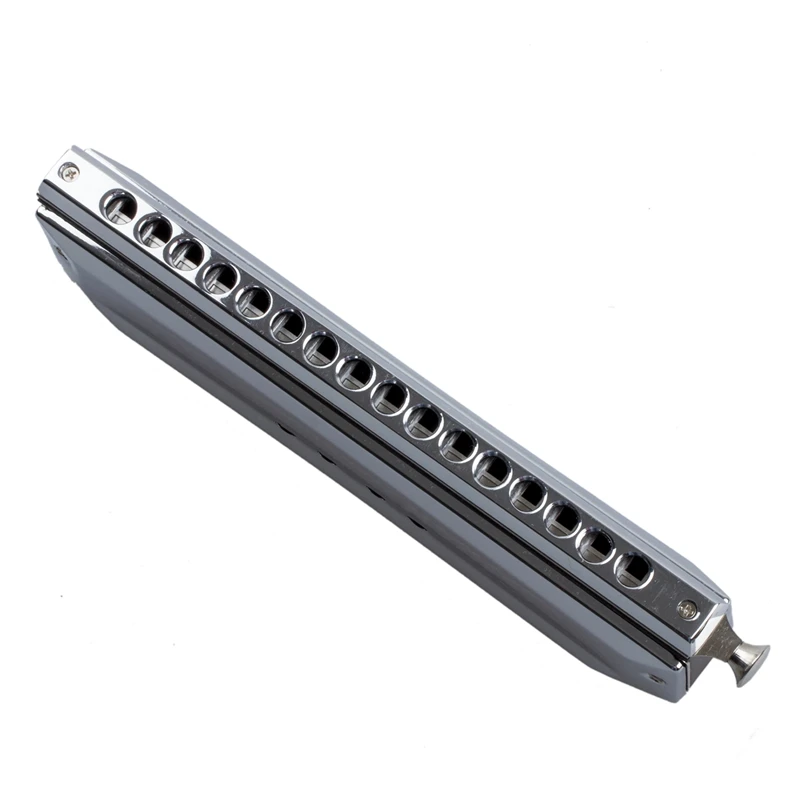 

Chromatic Harmonica Silver tone 16 hole 64 Mouth Music Instruments