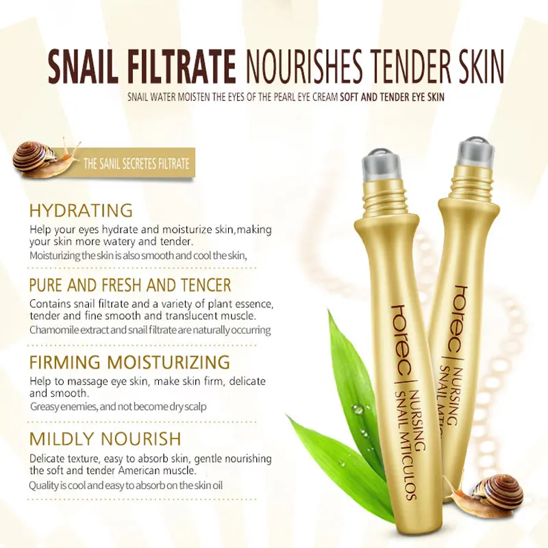 Rorec Snail Eye Serum Remove Dark Circle Anti-Aging Wrinkle Essence Moisturize Hydrating Ease The Fatigue Of Care |