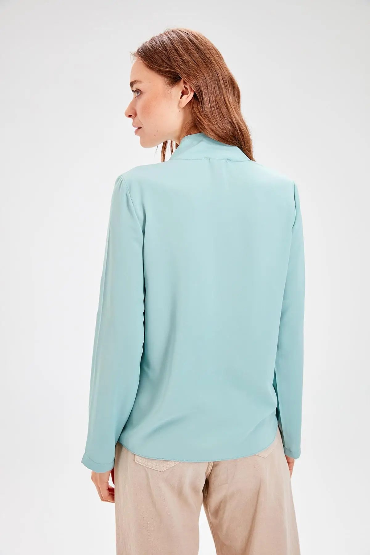 Trendyol мятный Камень Деталь Bluz TWOAW20BZ0367
