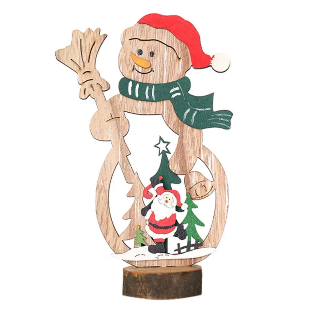

Christmas Ornament Stereo Table Decor Colorfast Fine Workmanship Wood Miniature New Year 2020 Christmas Desktop Tree for Home