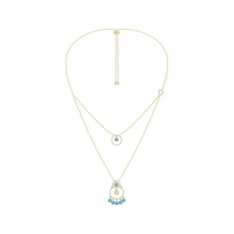 [MeiBaPJ] индивидуальное ожерелье с кулоном в виде двух колец из циркония класса ААА