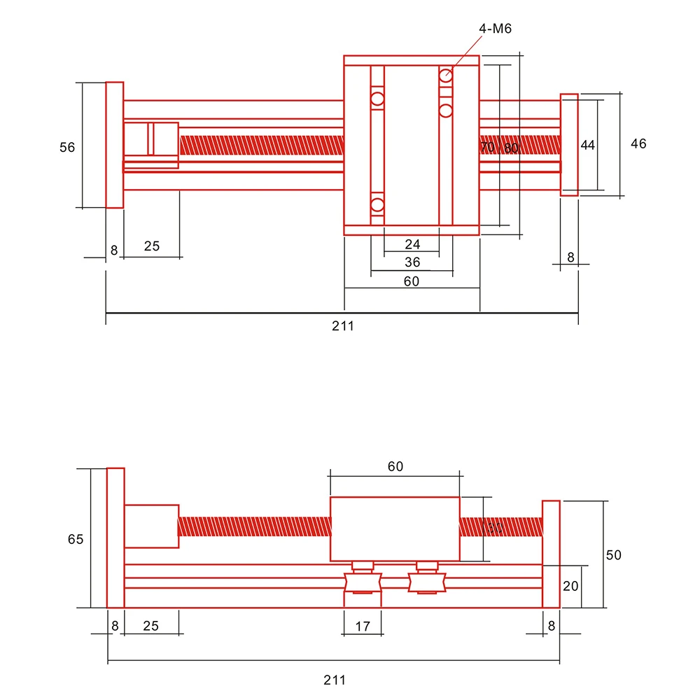 100 500mm effective stroke cnc linear guide slide stage table motion slide rail 1204 ballscrew actuator module 3d printer parts free global shipping
