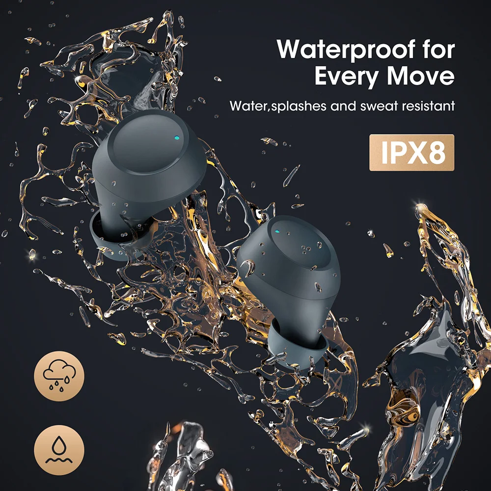 Беспроводные наушники вкладыши Mpow M13 Bluetooth с защитой IPX8 водонепроницаемость 28