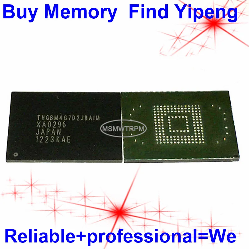 

THGBM4G7D2JBAIM BGA169Ball EMMC 4.41 16GB Mobilephone Memory New Original and Second-hand Soldered Balls Tested OK
