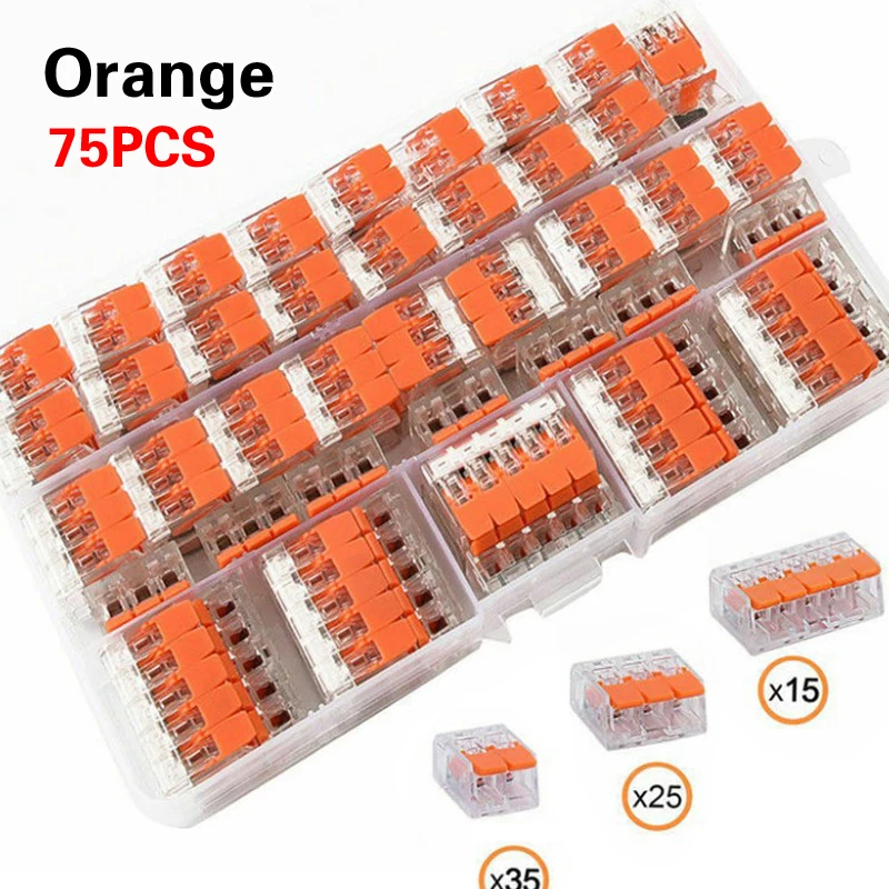 75 шт. соединители для проводов Универсальные клеммные зажимы кабеля PCT412 Mini Quick Home