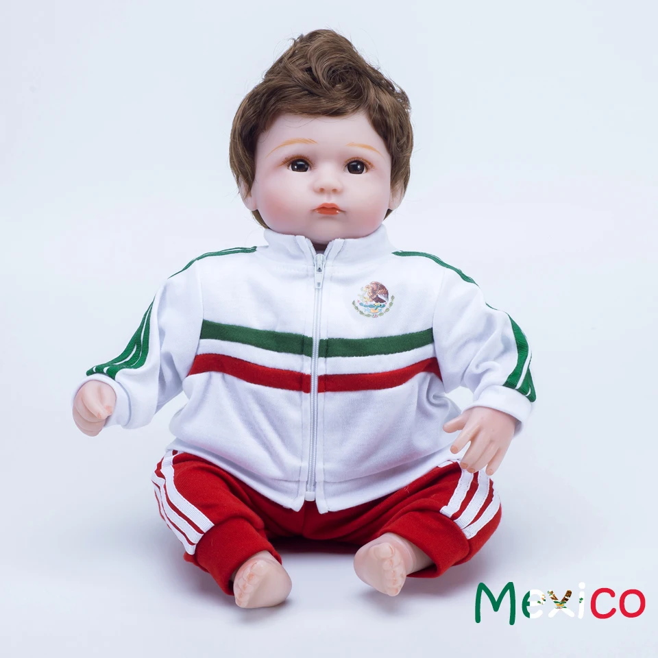 18 дюймовая Кукла reborn baby силиконовые муньекас Спорт футбол футбольные игрушки для