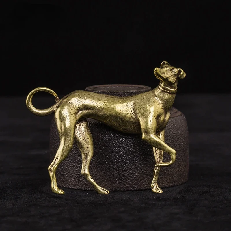 

Home Decor Crafts Accessories Solid Brass Loyal Dog Desk Ornaments Vintage Copper Animal Miniatures Figurines Decorations Gifts