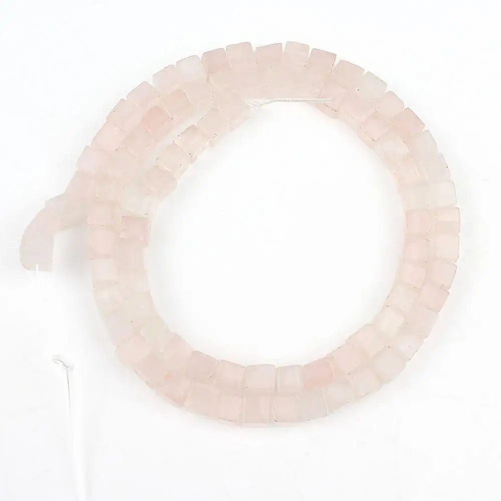Pink Quartz 5*5 мм Квадратные бусины из натурального материала розовый кристаллический кварц Агаты морской осадок бусины для самостоятельного изготовления ювелирных изделий браслет серьги аксессуары - Цвет: Pink Quartz