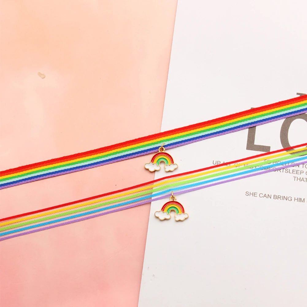 1 предмет Новинка Мода полиэстер Радужное колье ожерелье для женщин ювелирные