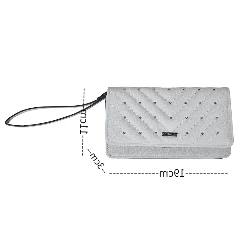 

Wallet Ladies Large Capacity Long Handbag Embroidery Screw Rivet Wallet Purses and Handbags Clutch Bag Women Wallets Money Bag
