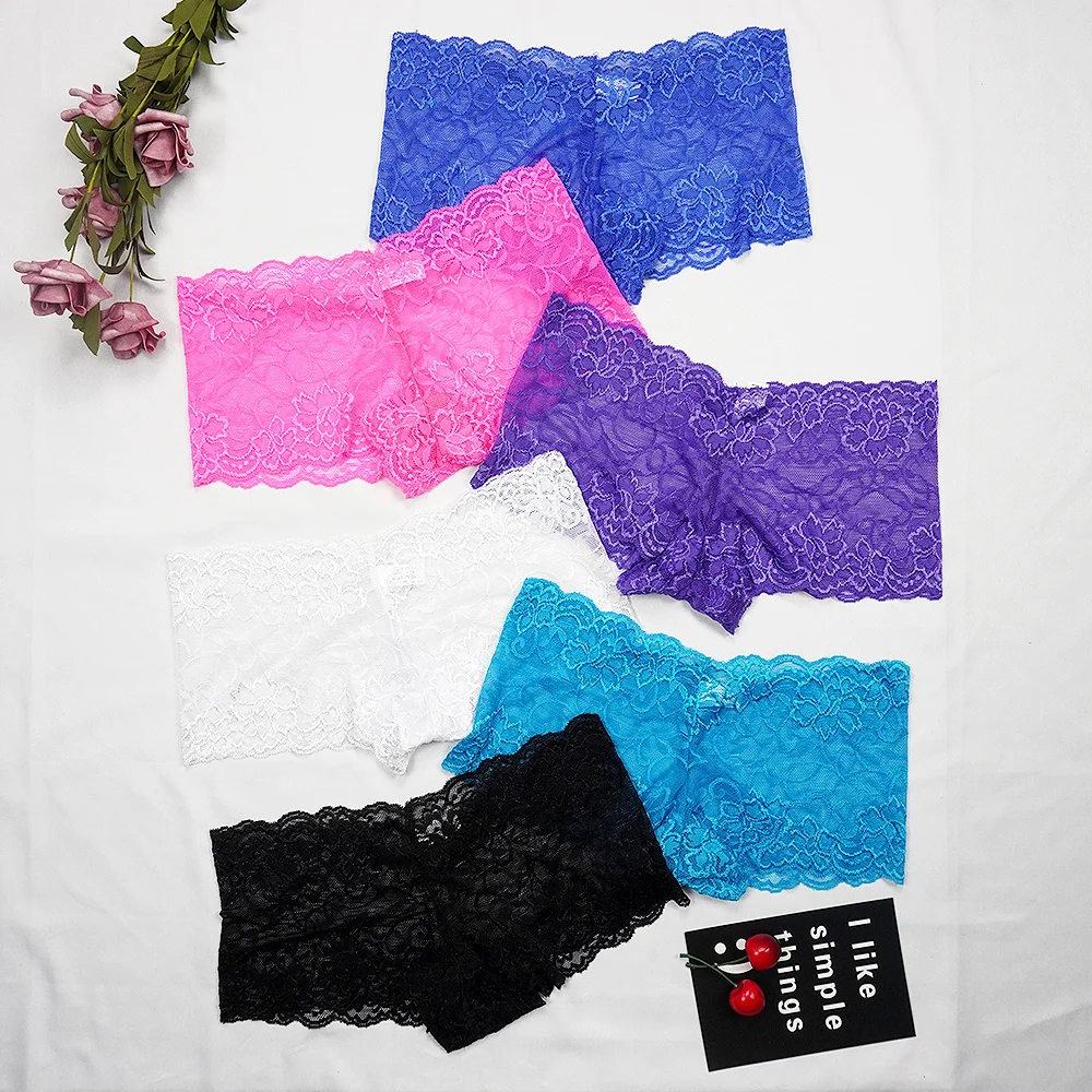 6 шт./лот сексуальные трусики кружевные трусы Для женщин бесшовные боксеры с
