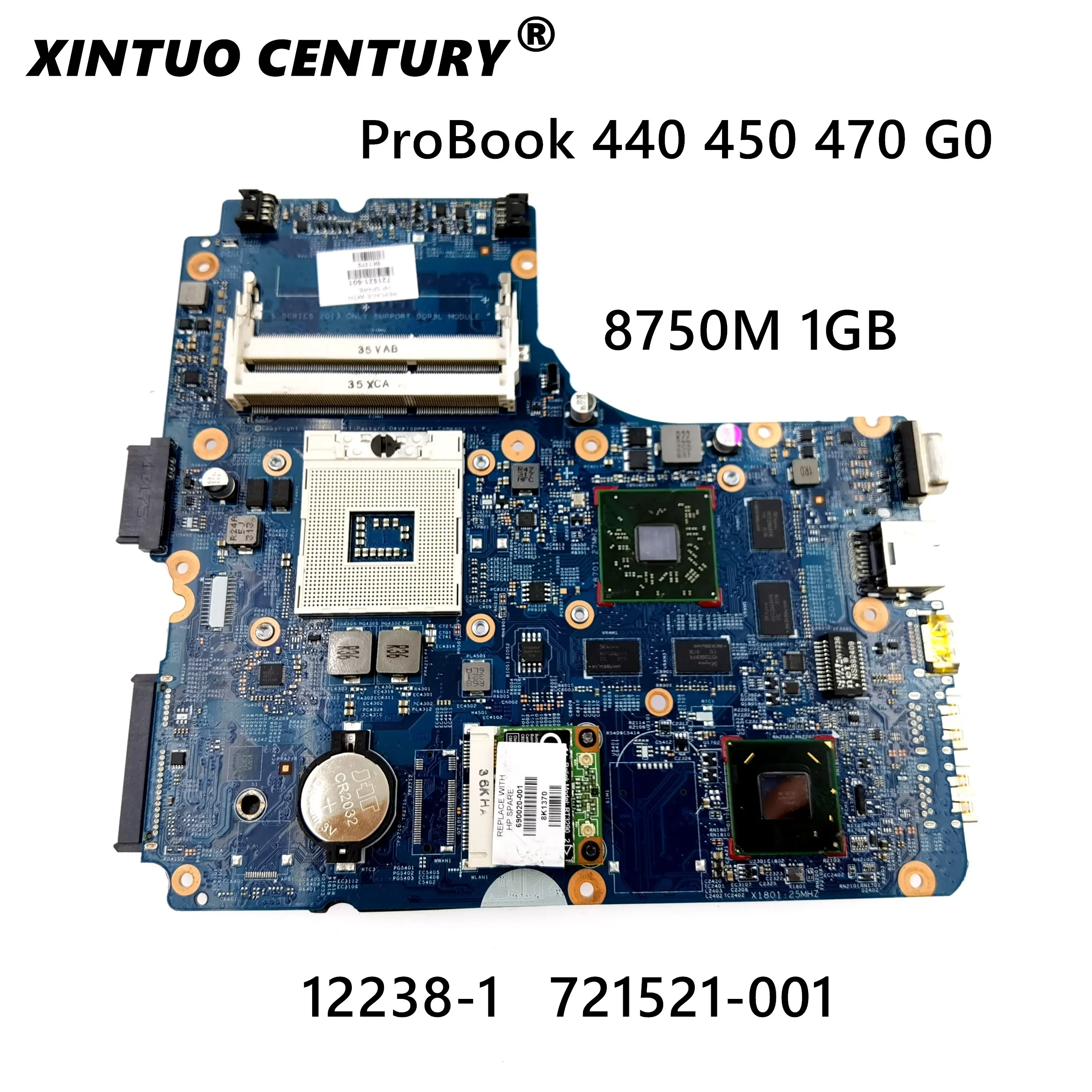 

Материнская плата 12238-1 для ноутбука HP 440-G0 450 G0 470 8750M 1 ГБ GPU 721521-001 721521-501 721521-601
