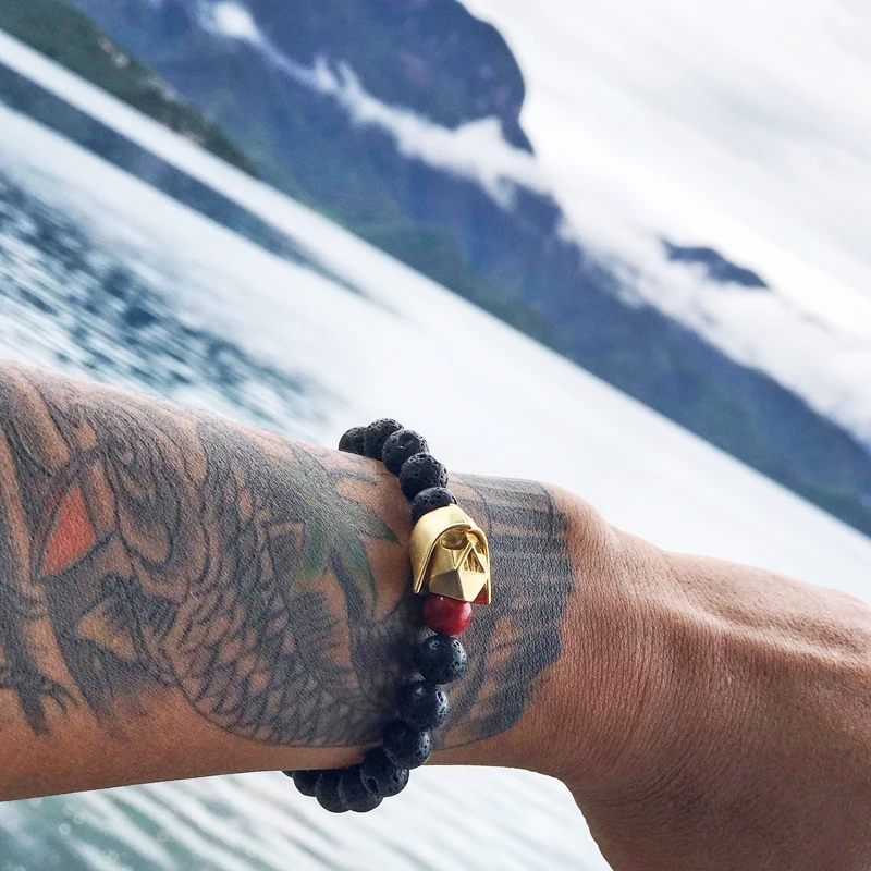 Mcllroy Bracelet Men Bead Sparta Crown 8mm Natural Stone Bracelet Bangle Handmade Man Jewelry Mens Bracelets erkek bileklik