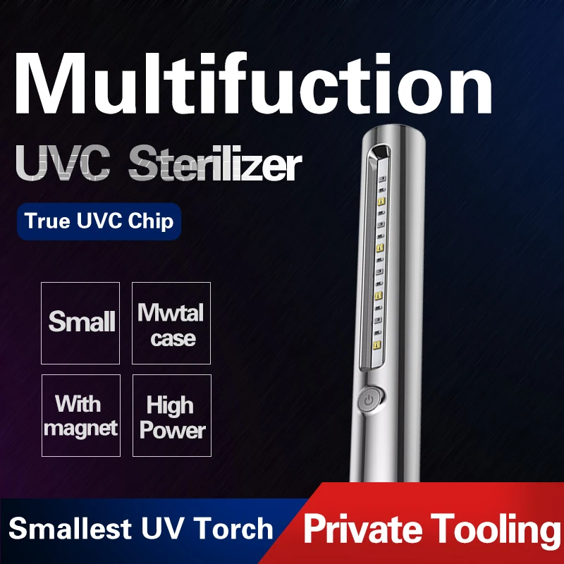 

USB Portable UV Light Disinfection Lamp Usb Charging UVC Lamp Sterilizer Wand Kill Dust Mite For Hotel Household Toilet Wardrobe
