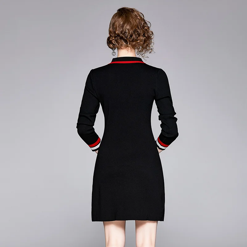 Женское трикотажное мини-платье Young Gee черное облегающее платье-карандаш на