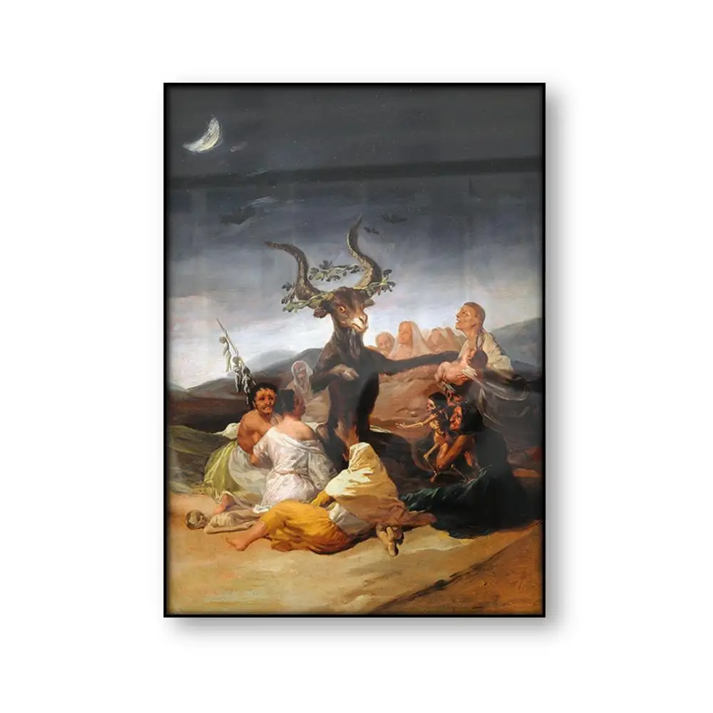 Ведьмы Sabbath Francisco Goya винтажный постер Античная живопись Настенная картина дьявол