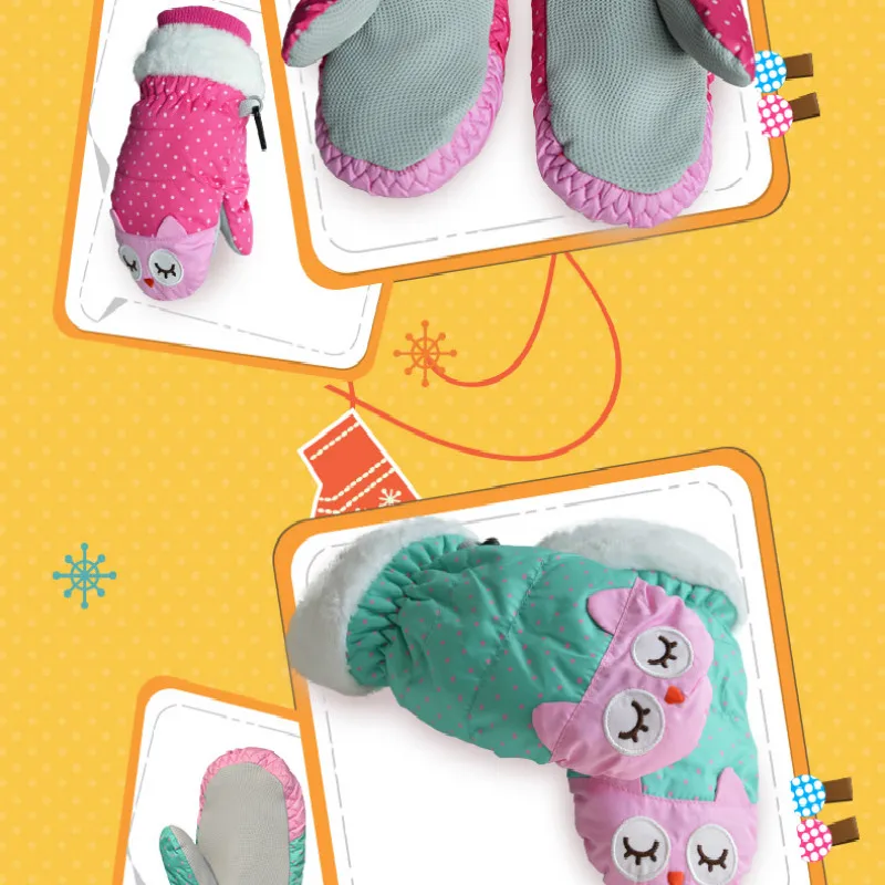 Зимние Детские лыжные перчатки теплые водонепроницаемые ветрозащитные толстые