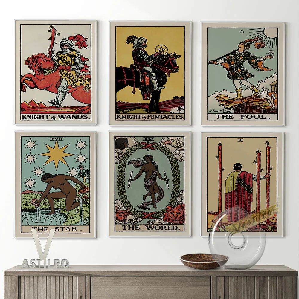 

Traditional The Grand Alcana Tarot Poster Astrology Divination Card Retro Canvas Painting Occultism Art Prints Home Decor Gift