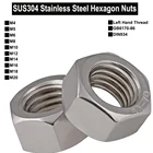 Шестигранные гайки из нержавеющей стали SUS304, левая резьба M4 M5 M6 M8 M10 M12 M14 M16 M18 M20