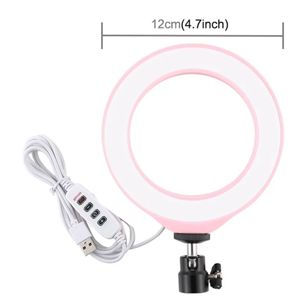 

4.7 inch/12cm USB 3 Modes Dimmable Photography Selfie Ring Light LED Video Light For Blogger&Cold Shoe Tripod Ball Head