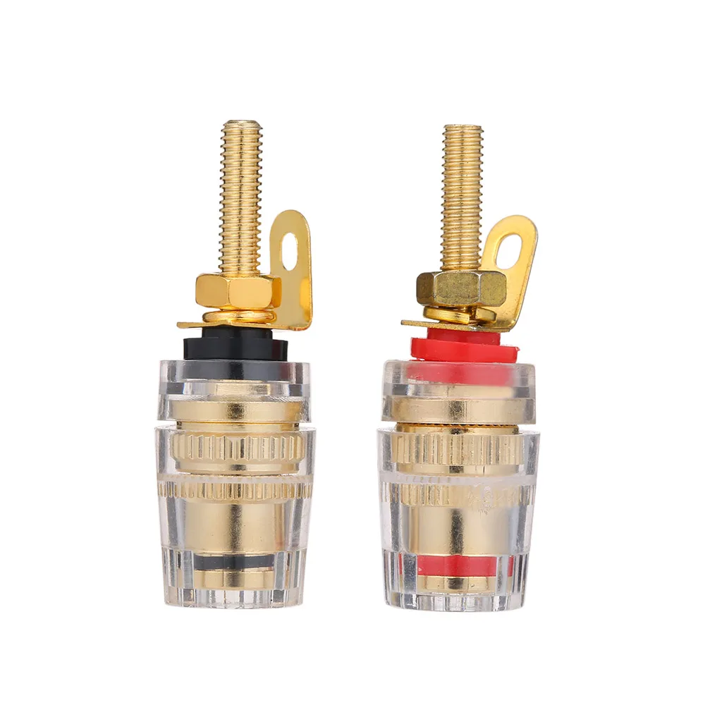 1 пара/4 пары 4 мм разъем типа банан с золотым покрытием клемма динамика длинная