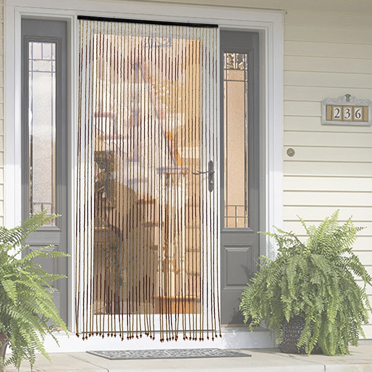 Высокое качество деревянные двери занавески ручная работа муха экран бусины