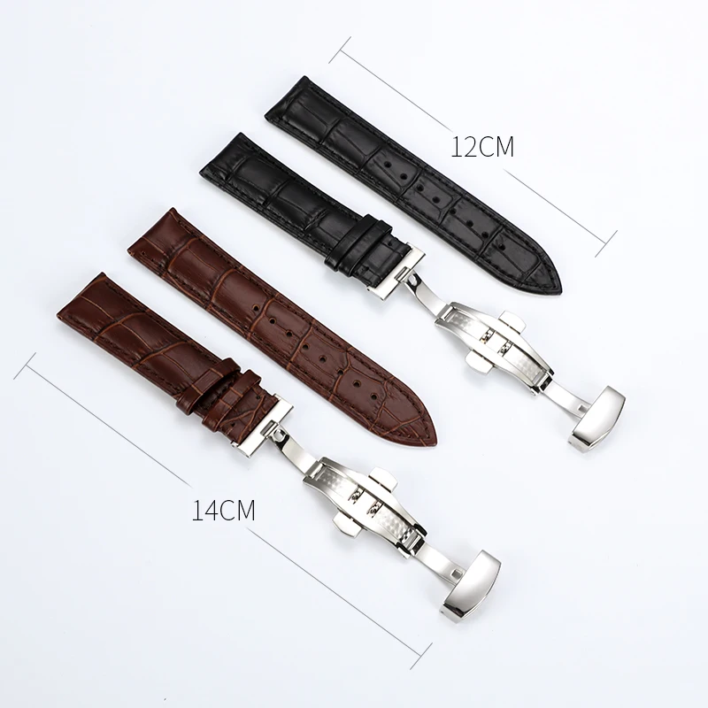 Ремешок из натуральной кожи для наручных часов универсальный браслет с пряжкой