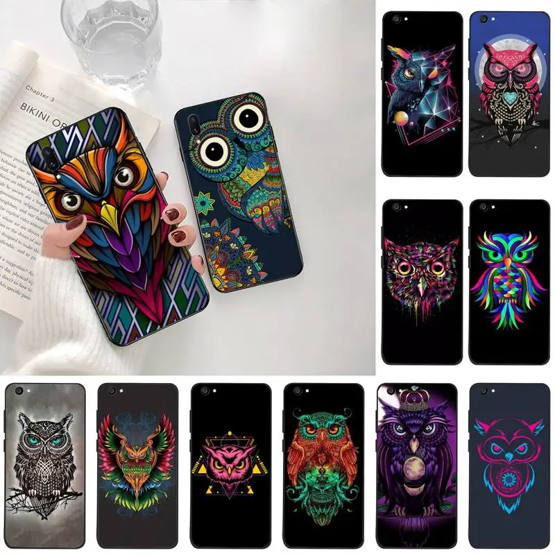 Крутой мультяшный Рисунок совы Bling Cute чехол для телефона Vivo Y91c Y17 Y51 Y67 Y55 Y93 Y81S Y19 V17