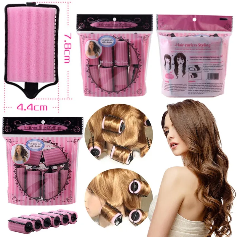 

New Professional 6 Pcs Curler Hairdressing Tool Soft DIY Sponge Hair Styling Foam Hair Rollers Styling Tool