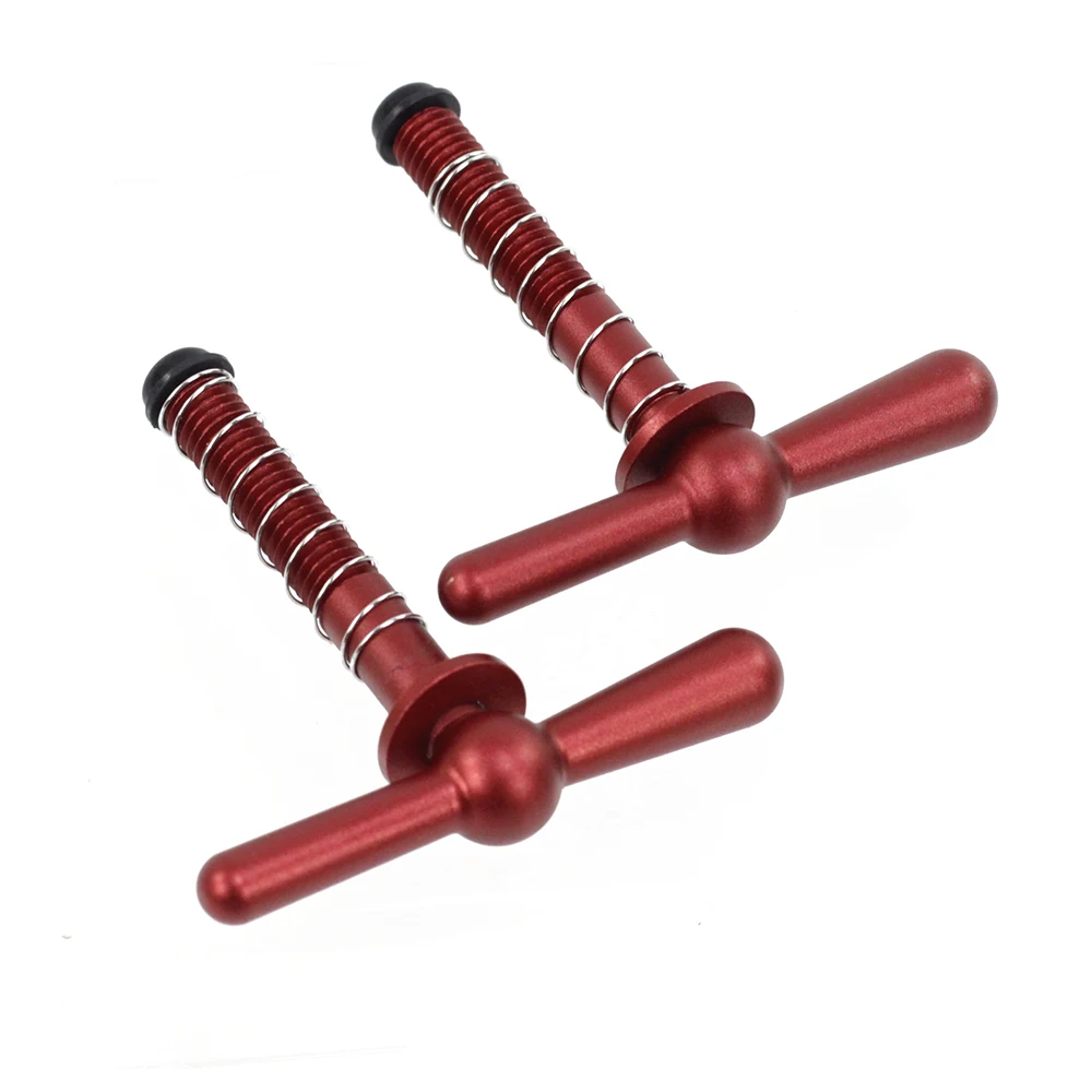 2pcs lever red SILVEROCK СПЛАВ ШАРНИР зажимной рычаг предельная гайка легко оболочка Магнитная для Brompton 3Sixty складной велосипед C пряжкой Brompton аксессуары - Цвет: 2pcs lever red
