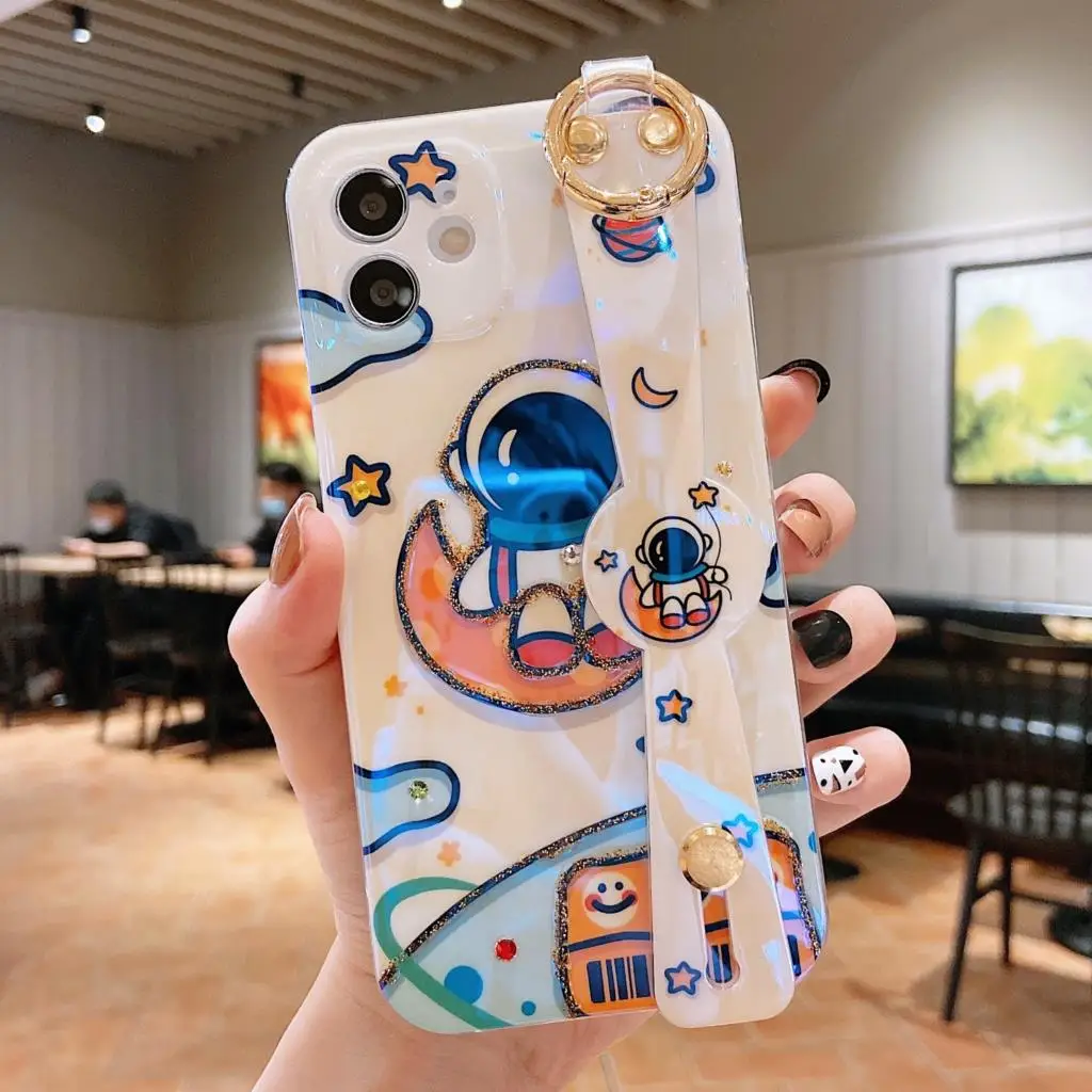 

Astronaut Phone Case For IPhone 12 Pro Max 11 Xr Xs 7 8 Plus 12 Mini Cosmonaut Cartoon Protection Silicone Cover All-inclusive