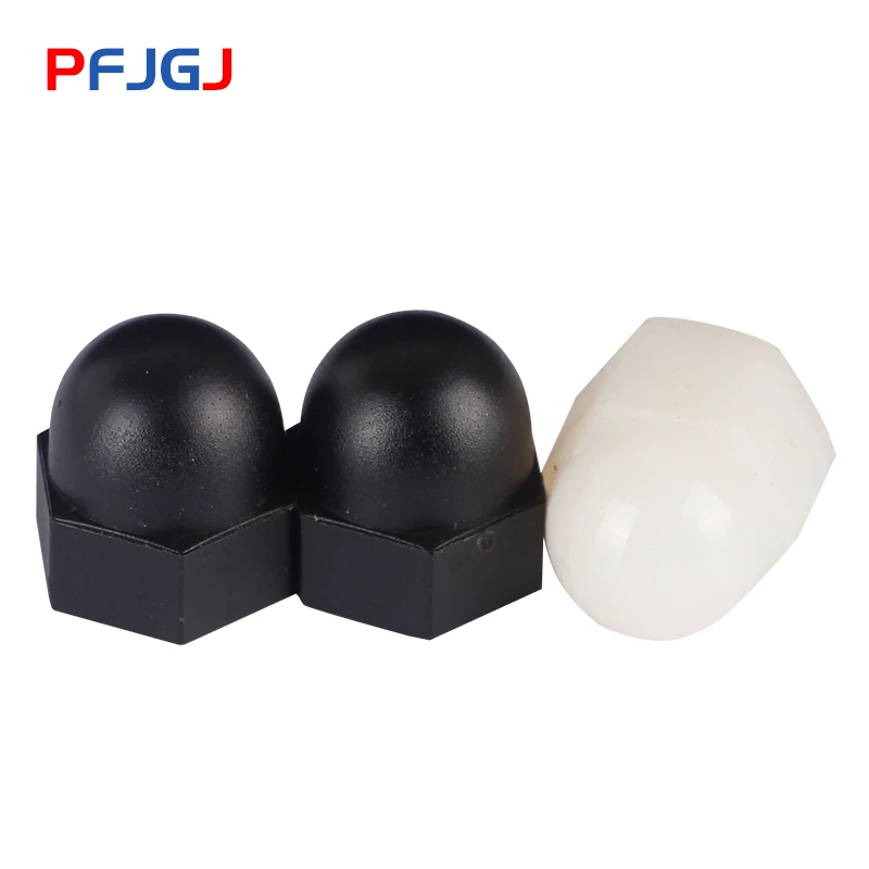 Peng Fa DIN1587 RoHS M3 M4 M5 Черно-Белая нейлоновая гайка пластиковые колпачки декоративные