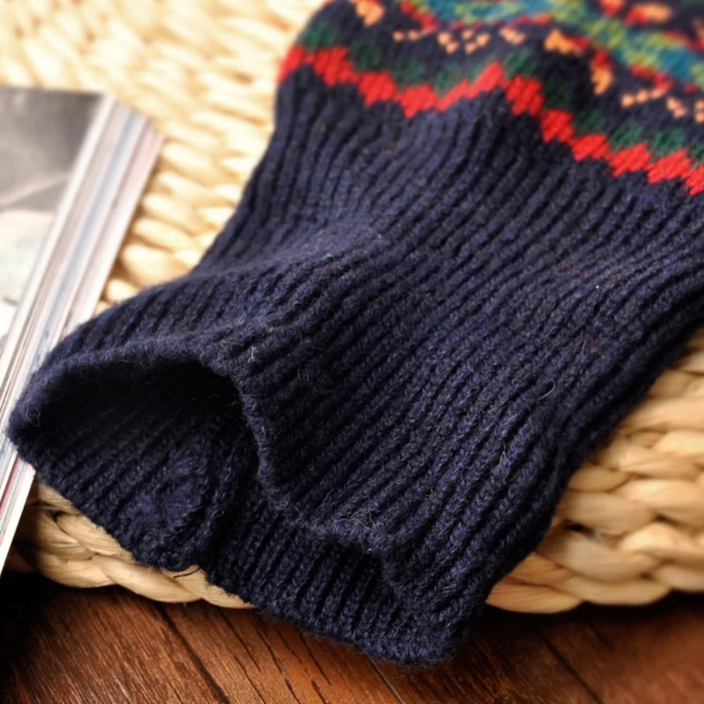 

Calcetines calentadores de pierna de ganchillo de punto largo por encima de la rodilla de invierno para mujeres bohemios