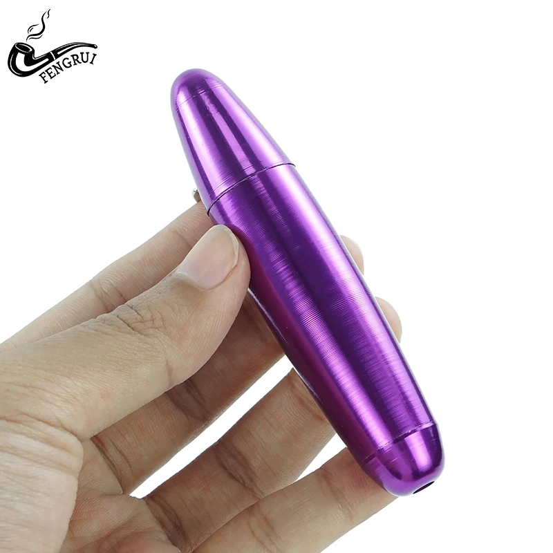 Фиолетовая металлическая курительная трубка для сигарет в форме пули табака