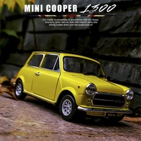 124 mini cooper 1300 classic car alloy car model diecast metal toy retro car model high simulation collection children toy gift
