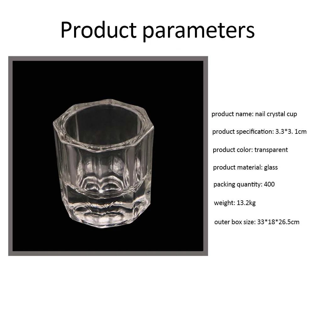 Про 1 шт прозрачный хрусталь стеклянная посуда для ногтей инструменты искусства