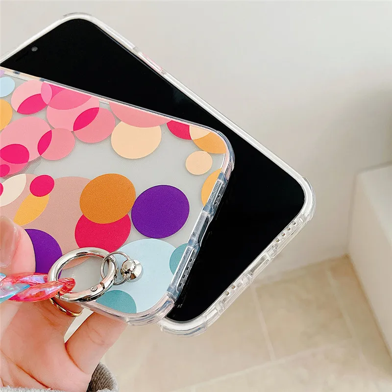 

Graffiti Bracelet Phone Cases for iphone 12 pro max 11 pro max X XS XR 7 8 Plus SE 12 MINI Colorful Chain Soft Back Cover