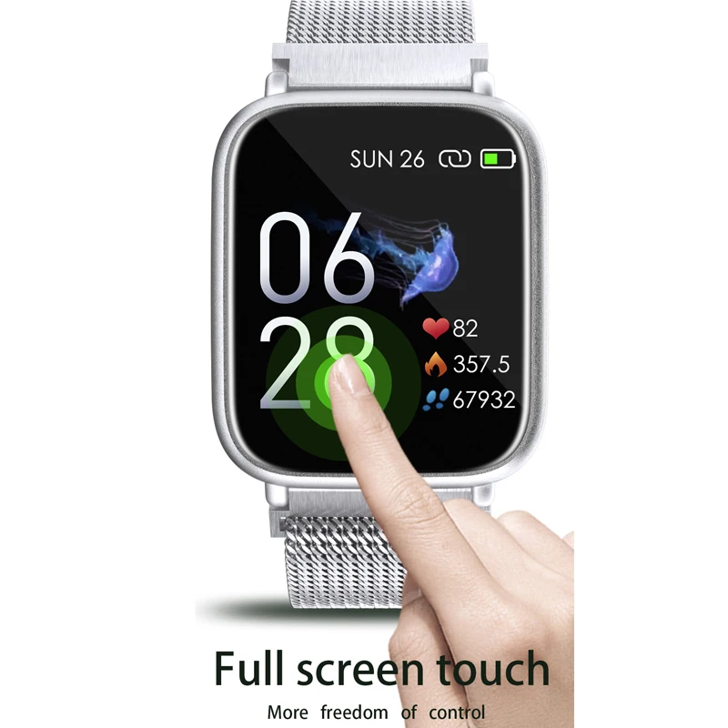Умные часы Q1 Full Touch для мужчин и женщин пульсометр фитнес трекер Смарт IP67 IOS Android