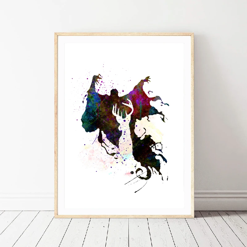 Постер для детского сада с изображением оленя акварельного пейзажа|Рисование и