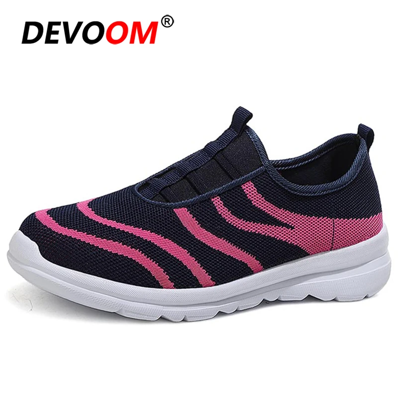 Женские нескользящие кроссовки для ходьбы спортивная обувь фитнеса без шнуровки